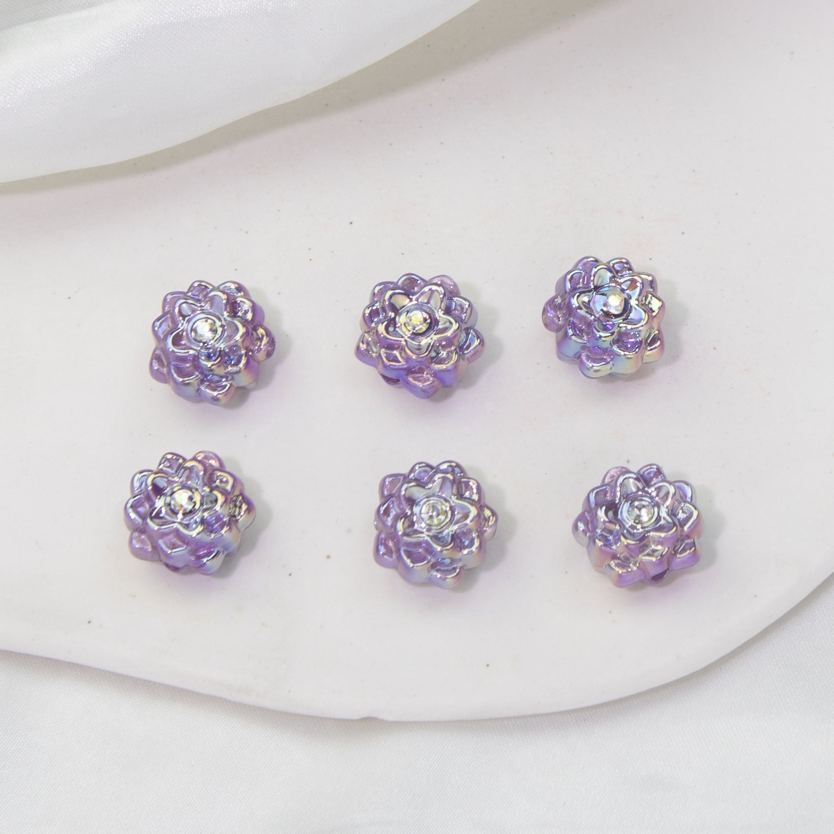 Wholesale 10pcs Simple Fashion Lotus Beads Through Hole Beads